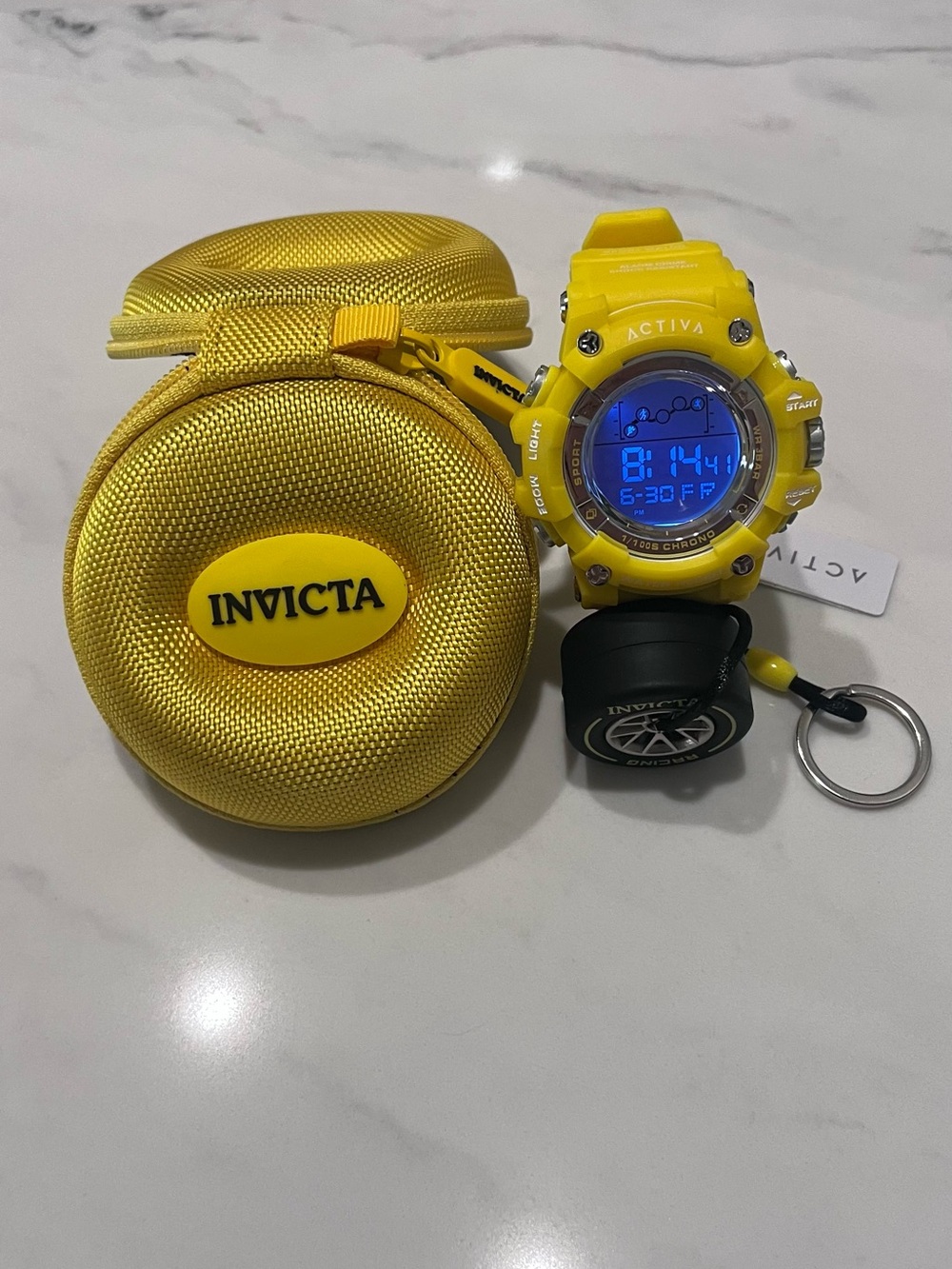 Invicta Activa Rally Limited Edition Digital Watch 50mm Yellow Bundle